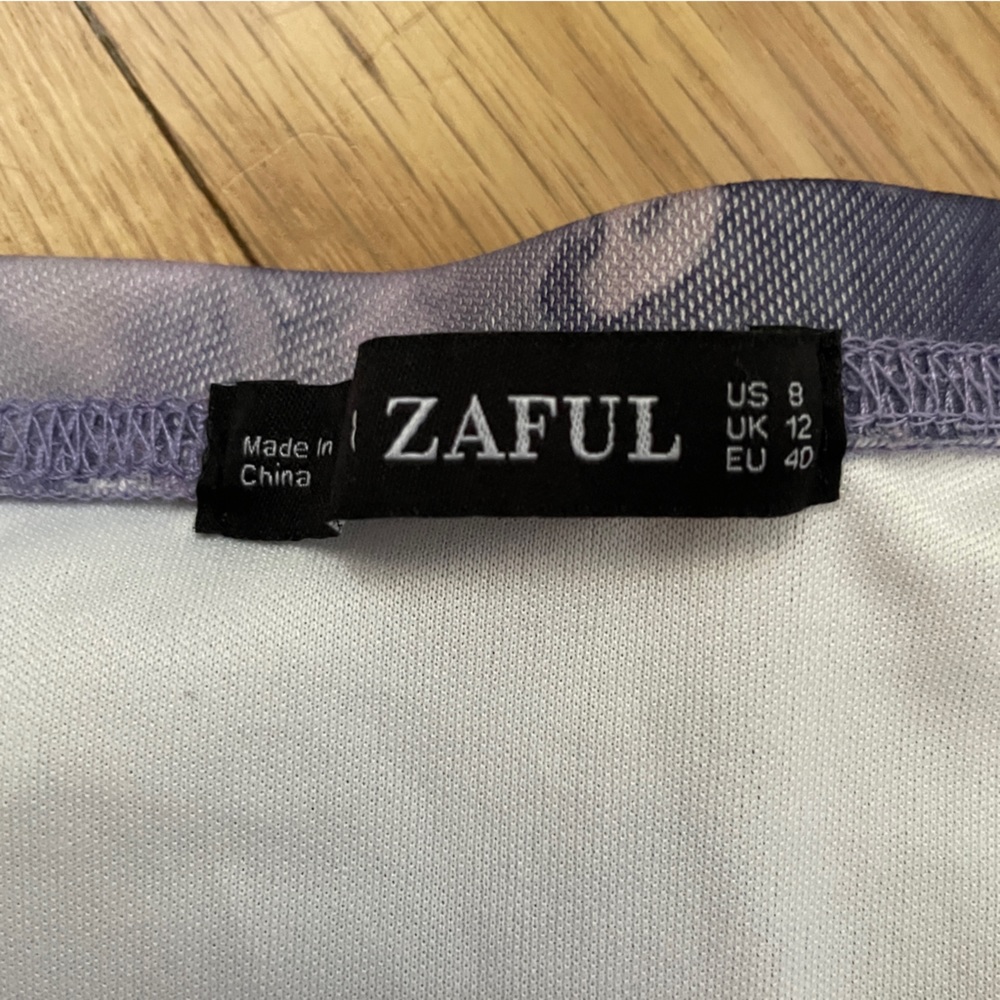 ZAFUL Mesh Ruched Renaissance Print Bodycon Skirt - Size 8 - Picture 9 of 10